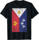 Acadian Flag Retro Cajun T-Shirt - T-Shirt | Black