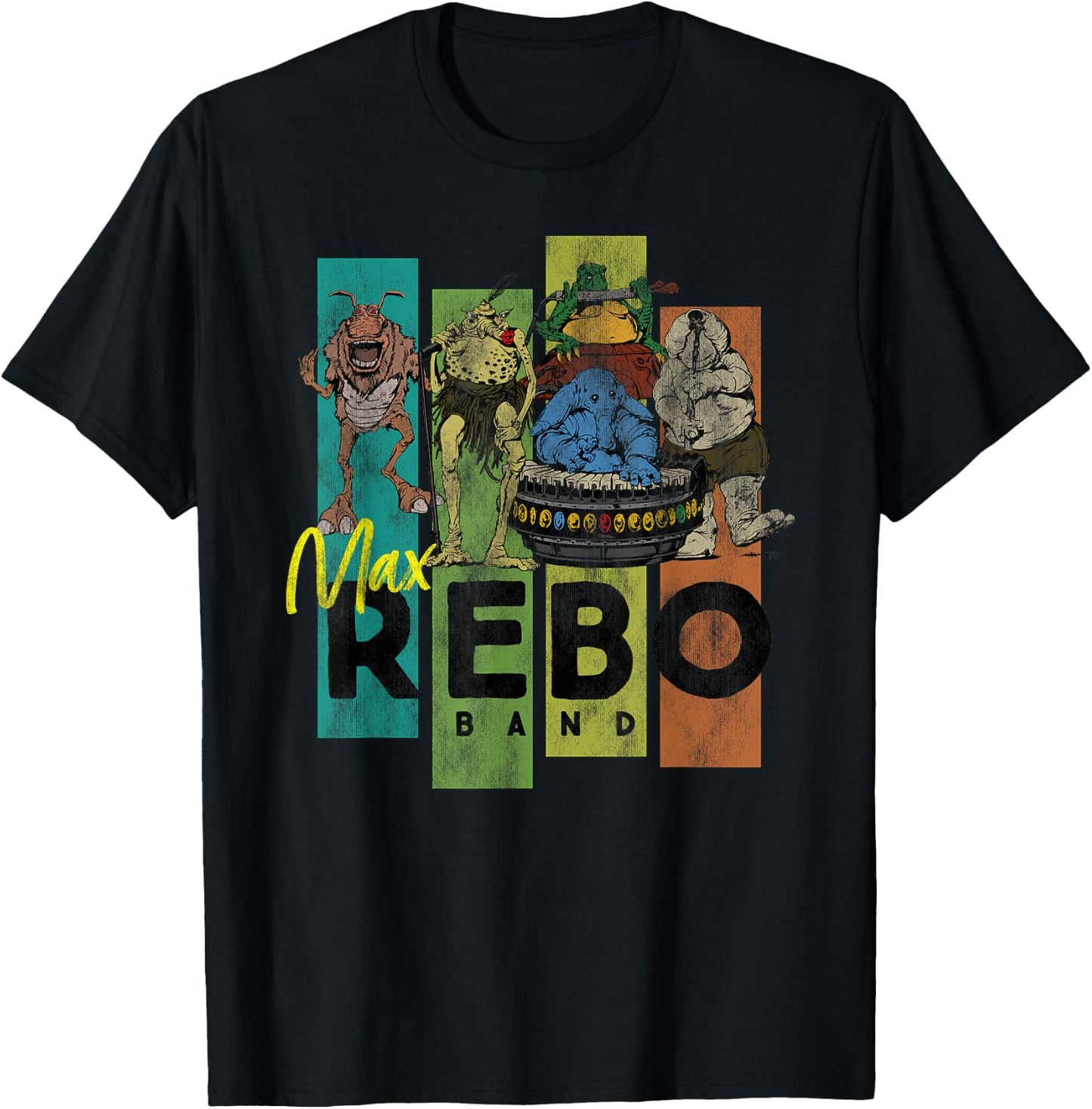 Star Wars Aliens Max Rebo Band Vintage Concert T-Shirt - T-Shirt | Black