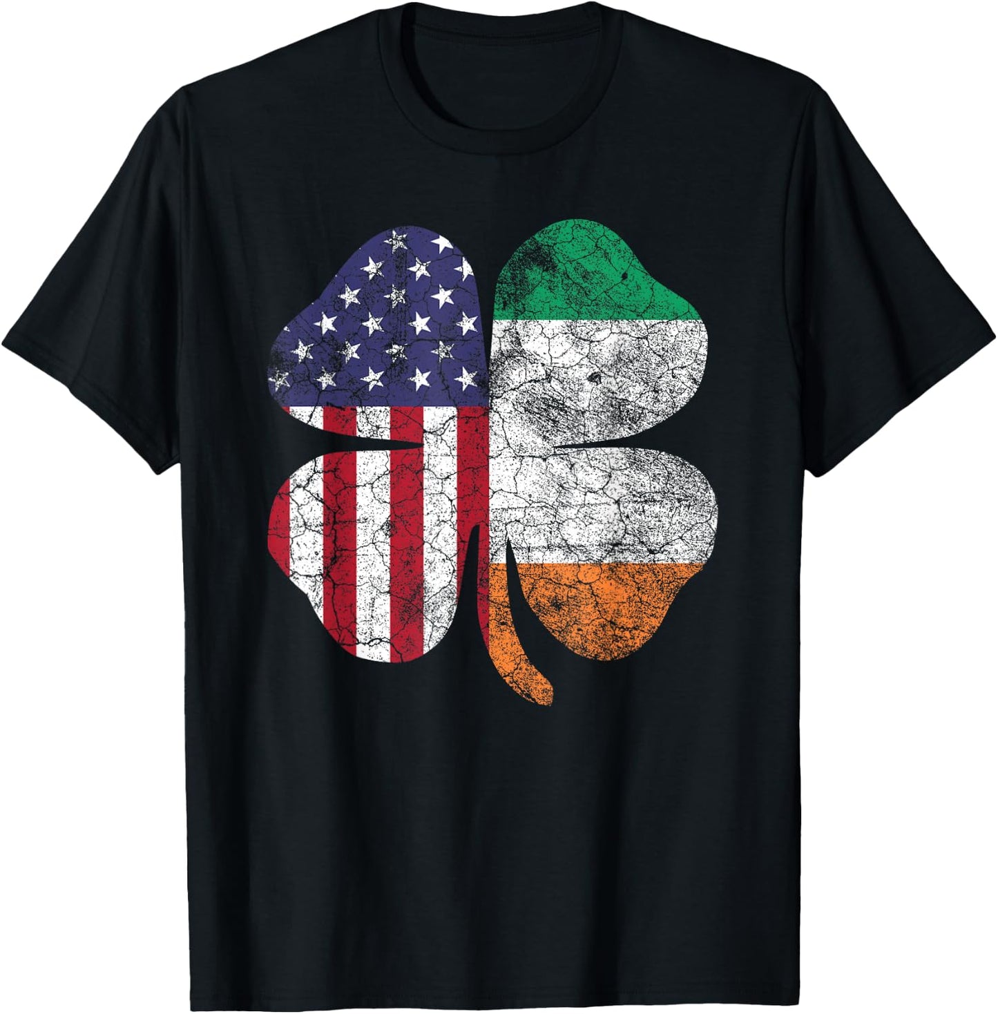 Irish American Flag Ireland Flag ST Patricks Day Gift Lucky Small T-Shirt - T-Shirt | Black