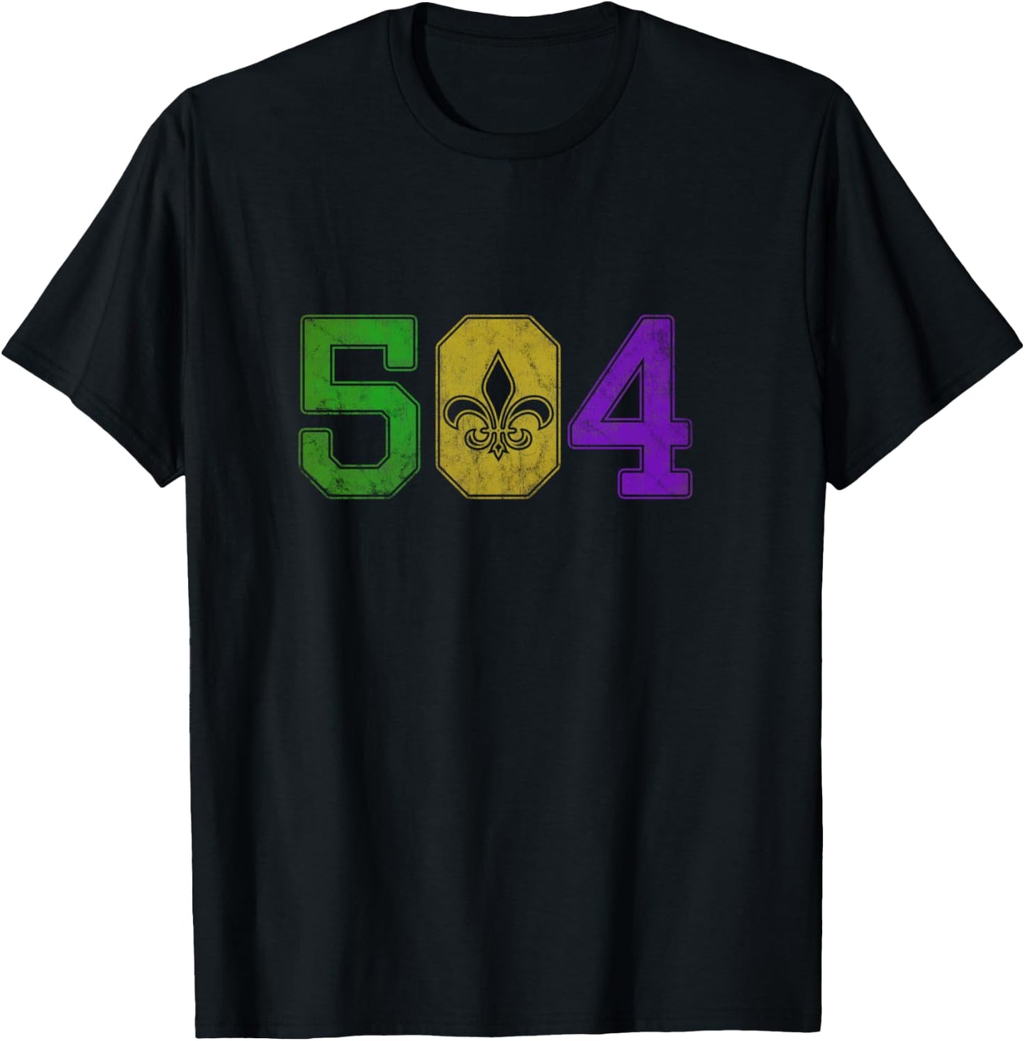 Mardi Gras 504 T Shirt Nola New Orleans Louisiana LA 2019 T-Shirt - T-Shirt | Black