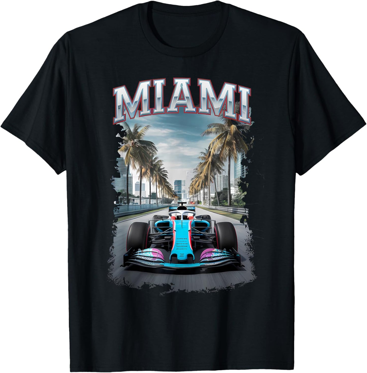 Miami Racing Gifts Men Women Race Car Racer Driver T-Shirt - T-Shirt | Black