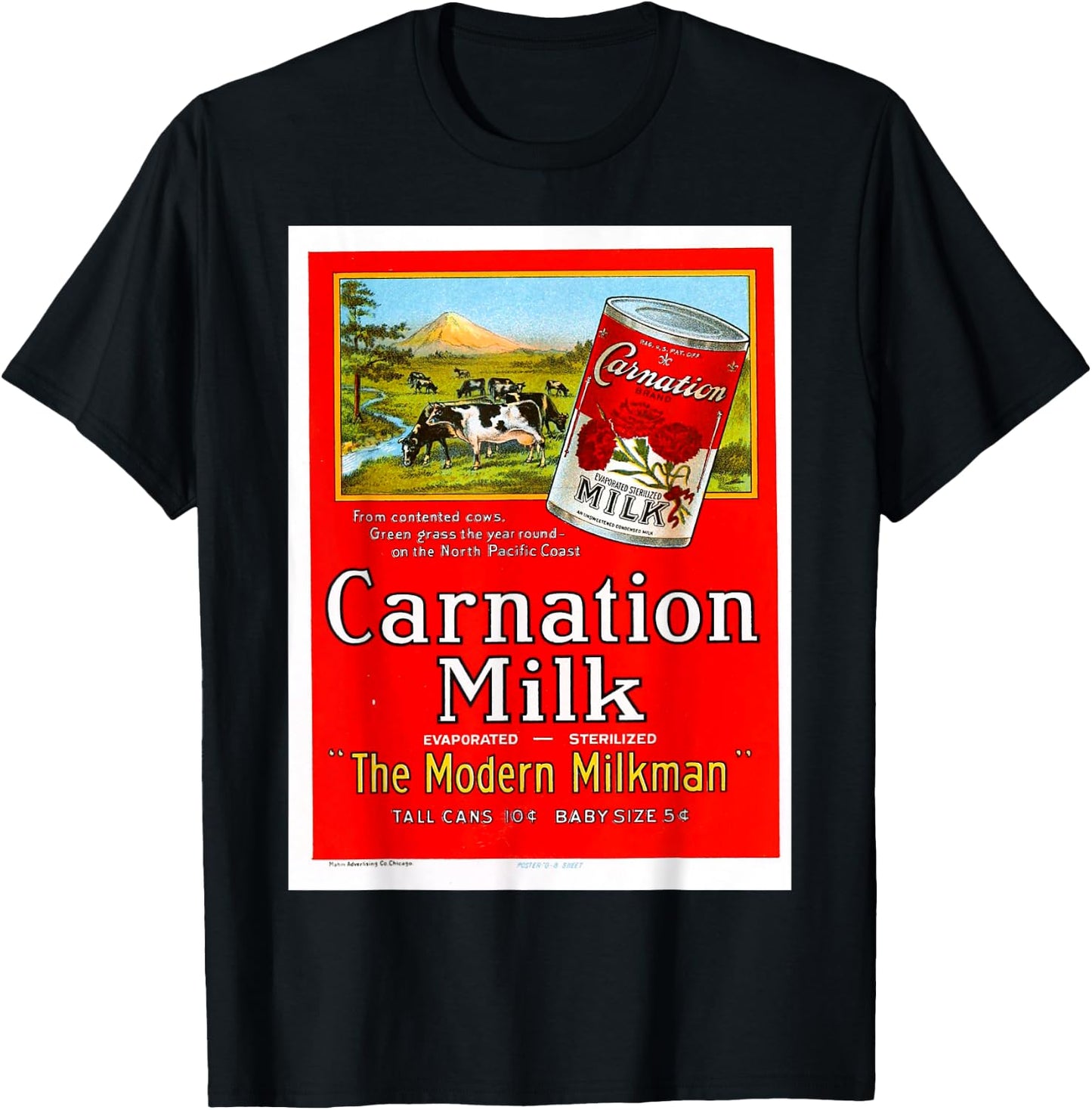 Vintage poster - Carnation Milk Retro T-Shirt - T-Shirt | Black