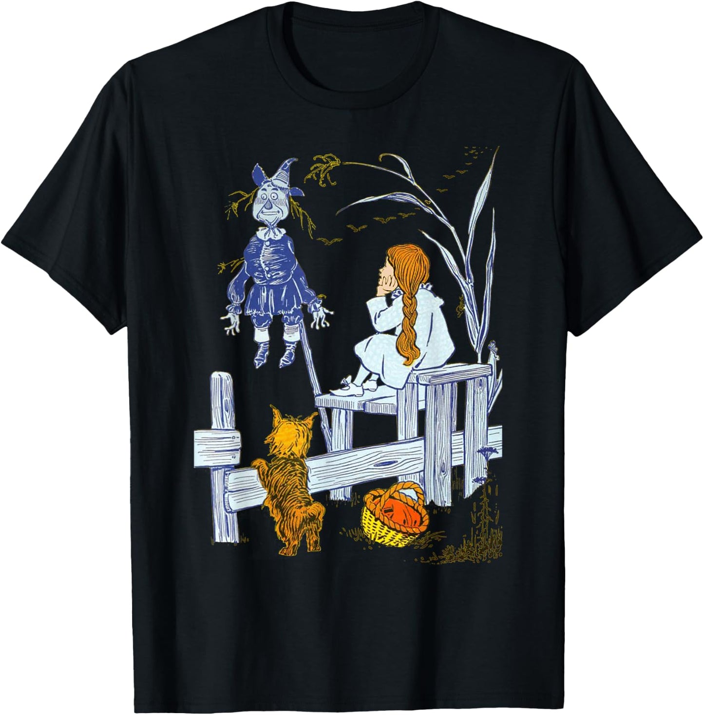 Land of Oz Gifts Classic Scarecrow Toto Wizard of Oz Dorothy T-Shirt - T-Shirt | Black