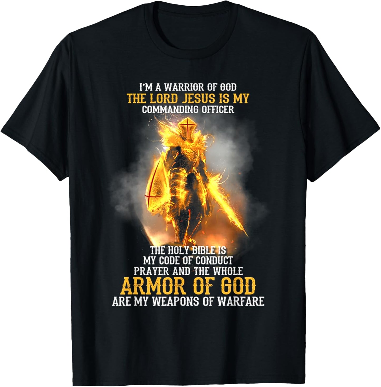 I'm a warrior of god the lord jesus is my commanding officer T-Shirt - T-Shirt | Black