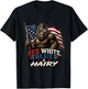 Red White Blue & Hairy Patriotic Bigfoot American USA Flag T-Shirt - T-Shirt | Black