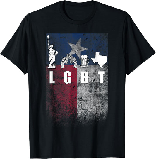 Liberty Guns Beer TEXAS! T-Shirt - T-Shirt | Black