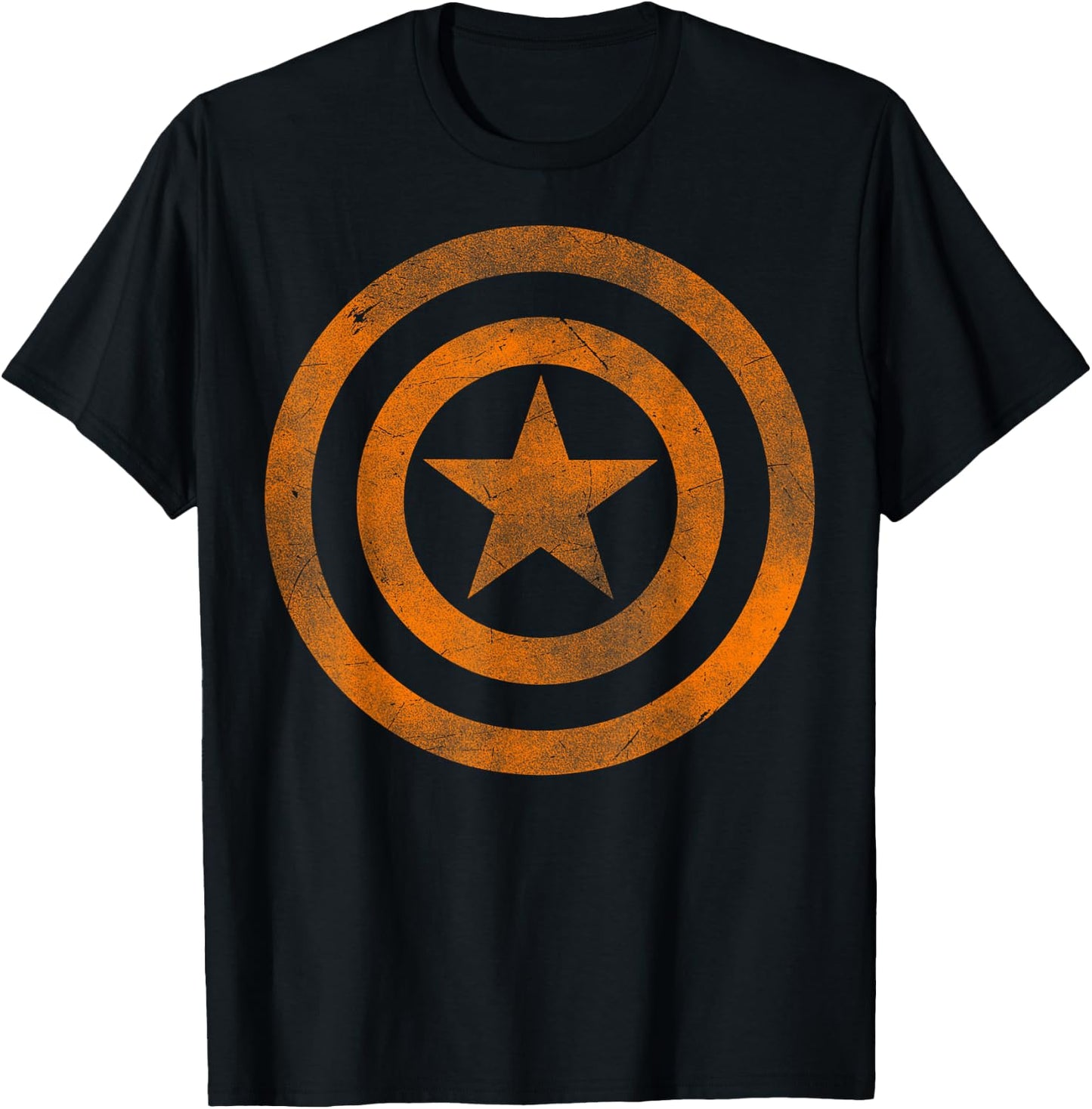 Marvel Captain America Tonal Orange Cut-Out Halloween T-Shirt - T-Shirt | Black