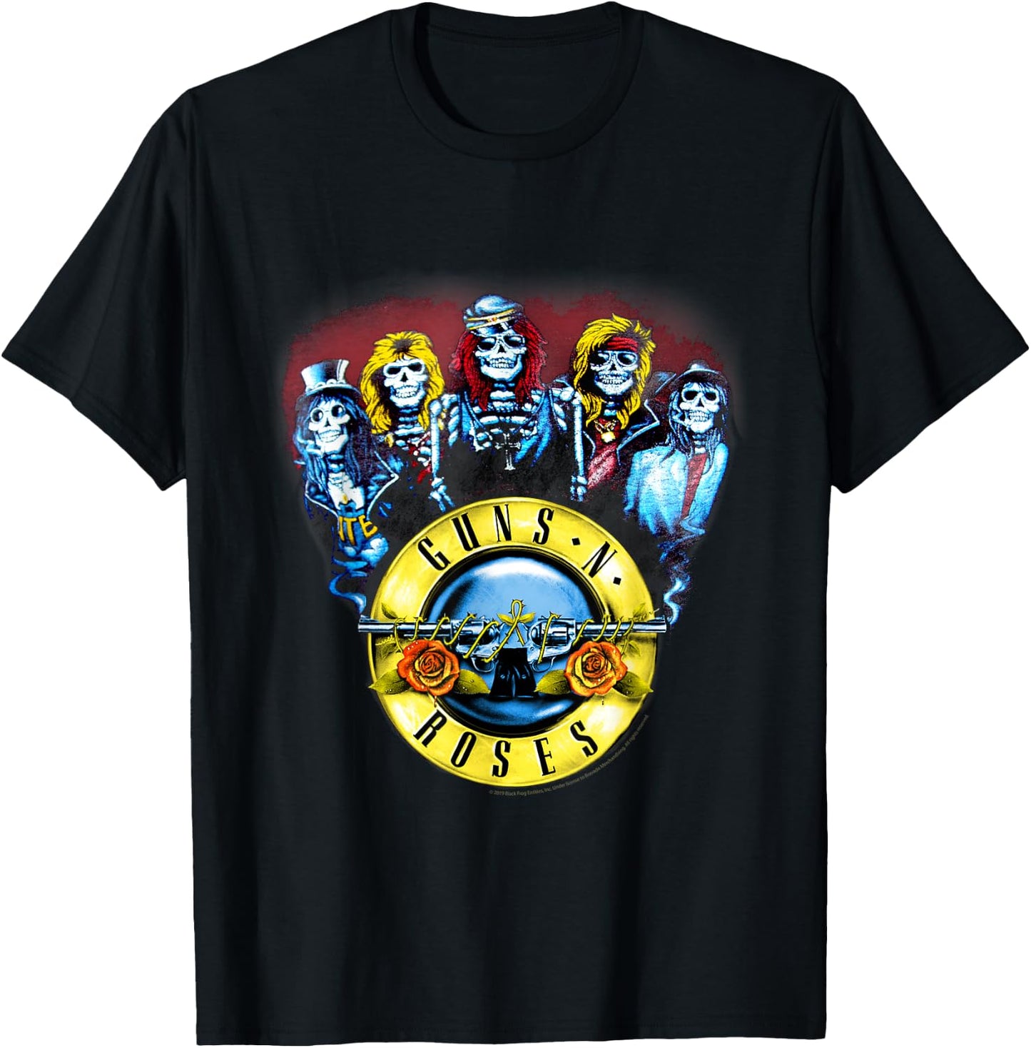 Guns N' Roses Official Skeletons & Bullets Small T-Shirt - T-Shirt | Black