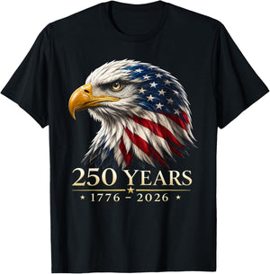 250 Years American 1776 2026 250th Anniversary 4th of July T-Shirt - T-Shirt | Black