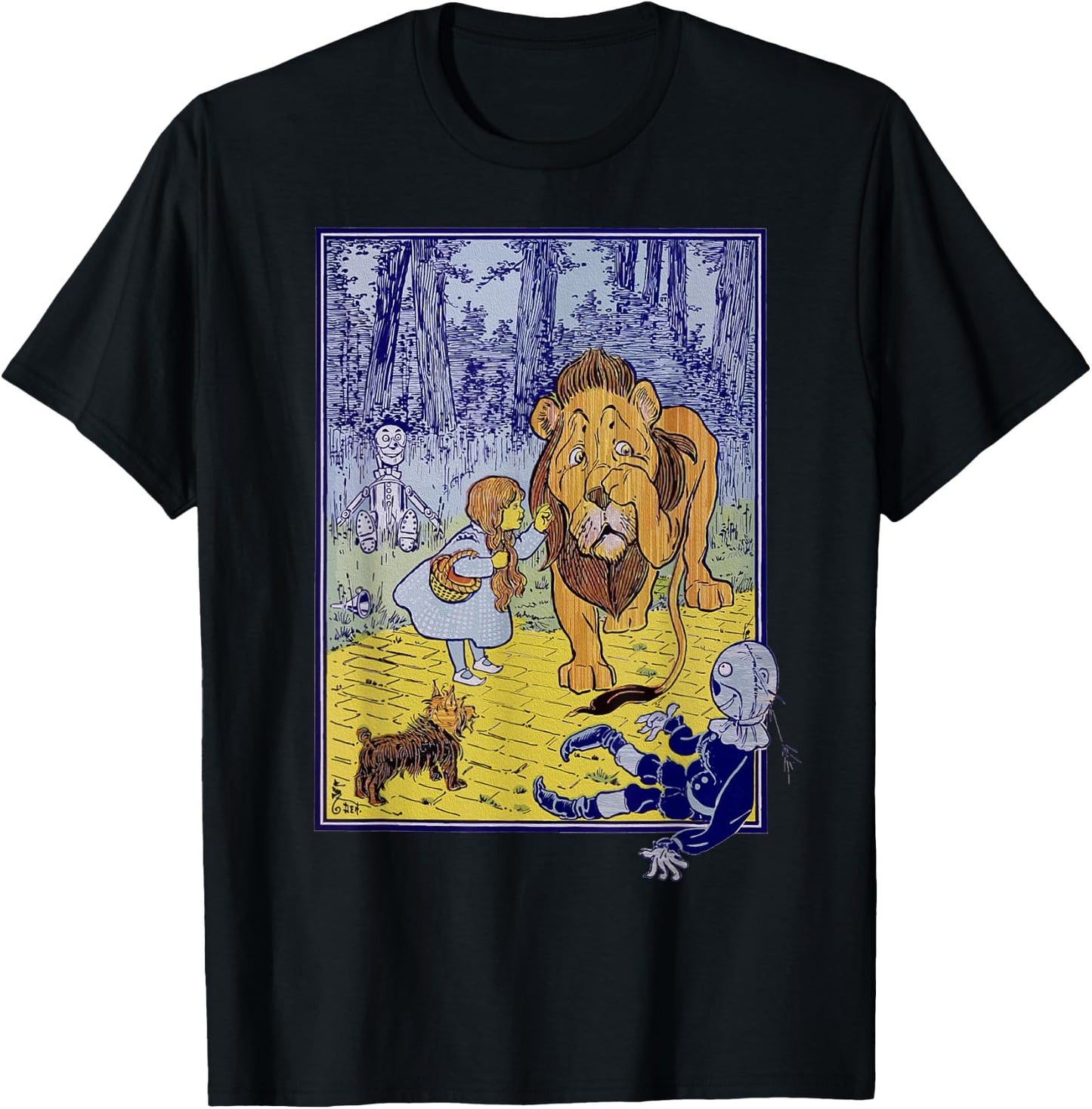Retro Dorothy Slaps the Lion OZ Shirt Art-The Wizard Of OZ T-Shirt - T-Shirt | Black