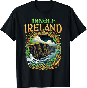 Dingle Ireland Souvenir Sea Cliffs Dingle Vacation Travel T-Shirt - T-Shirt | Black