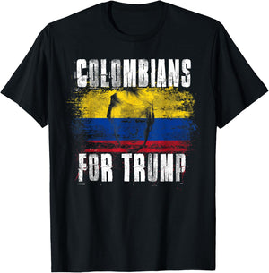 Colombians For Trump - American and Colombia Patriotic T-Shirt - T-Shirt | Black