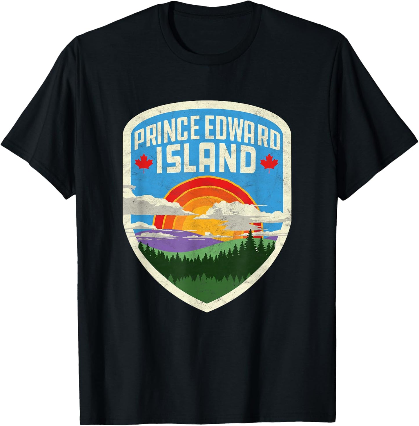 Prince Edward Island Canada Vintage Nature Outdoor T-Shirt - T-Shirt | Black