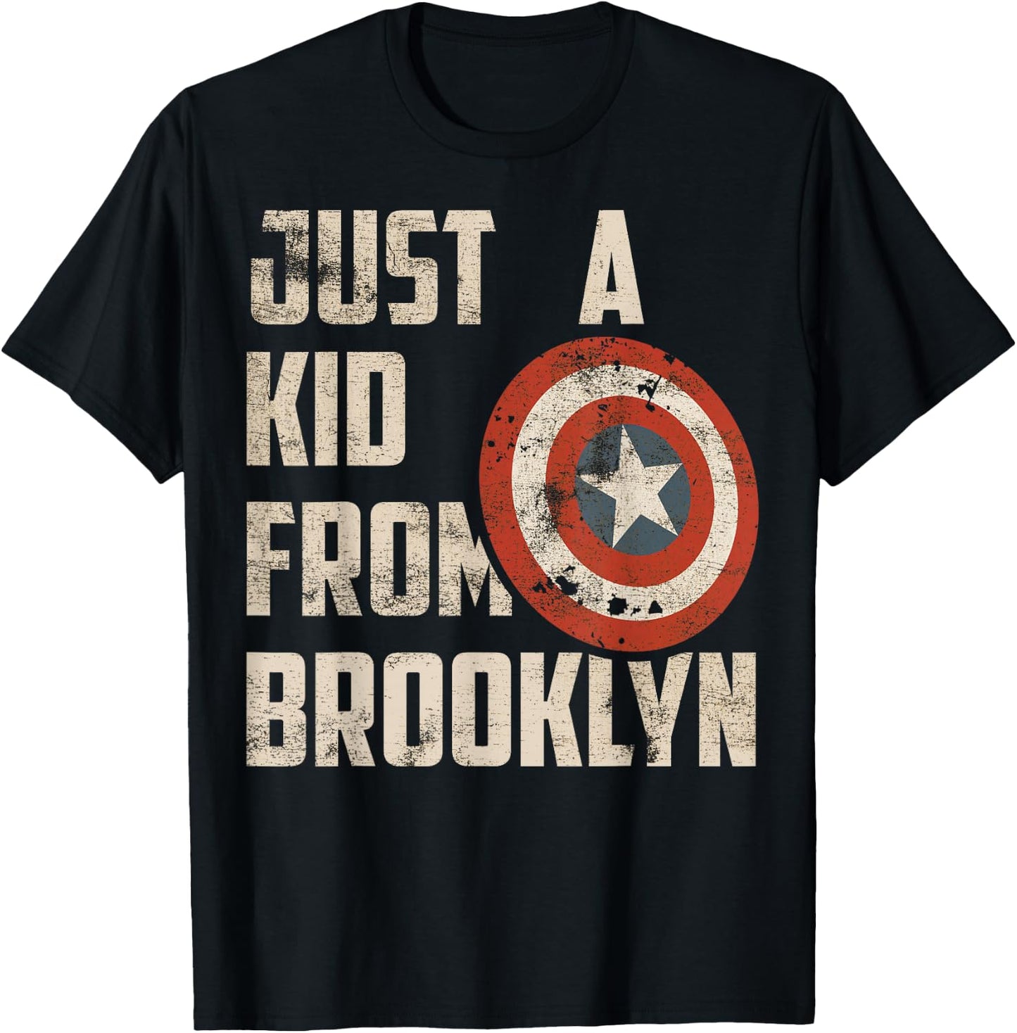 Marvel Captain America Just A Shield from Brooklyn T-Shirt - T-Shirt | Black