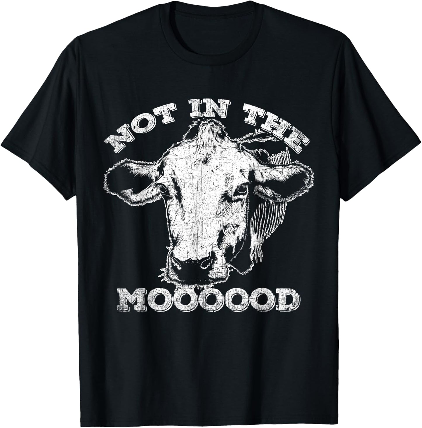 Not In The Mood Funny Cow T-Shirt - T-Shirt | Black