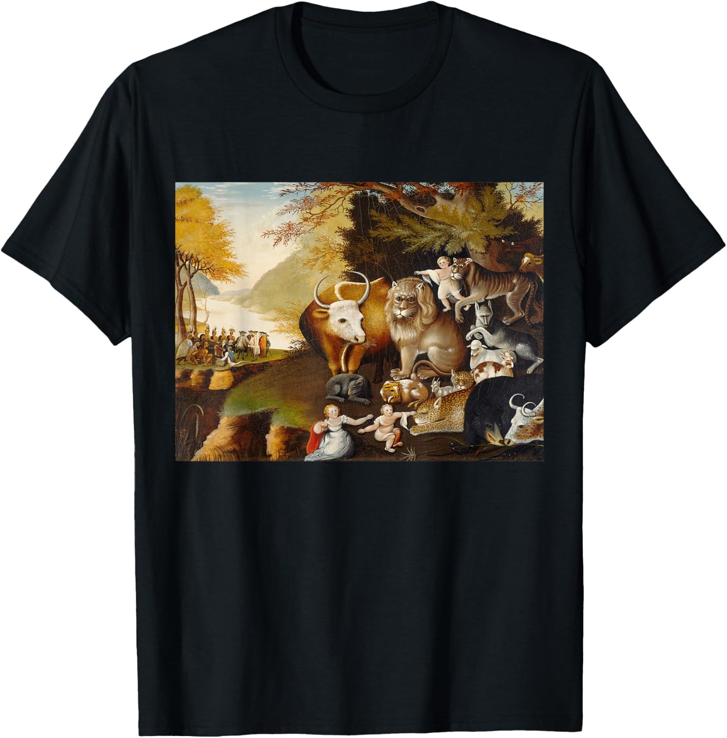 Edward Hicks's Peaceable Kingdom T-Shirt - T-Shirt | Black
