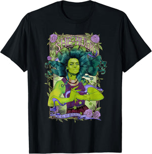 Marvel She-Hulk Vintage Floral Design Graphic T-Shirt - T-Shirt | Black