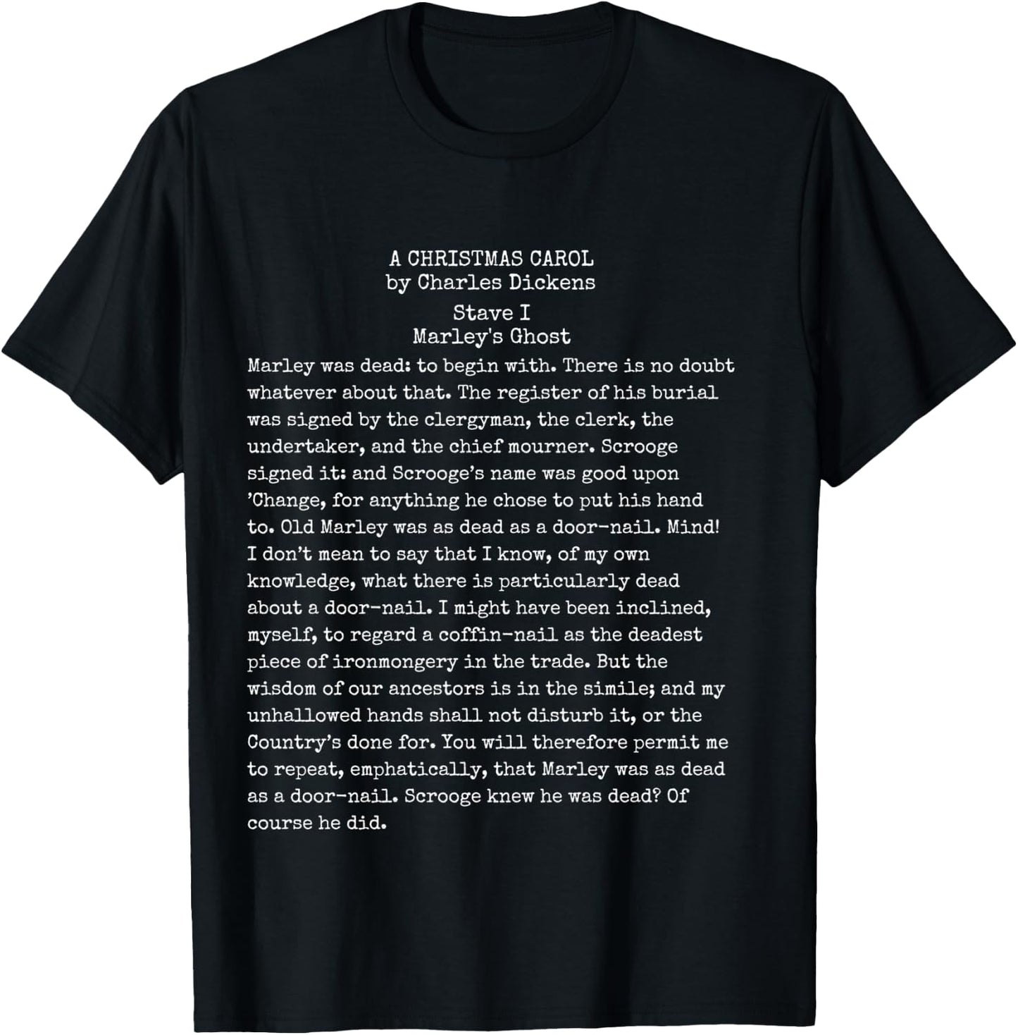 A Christmas Carol Charles Dickens Book Reader Gift T-Shirt - T-Shirt | Black