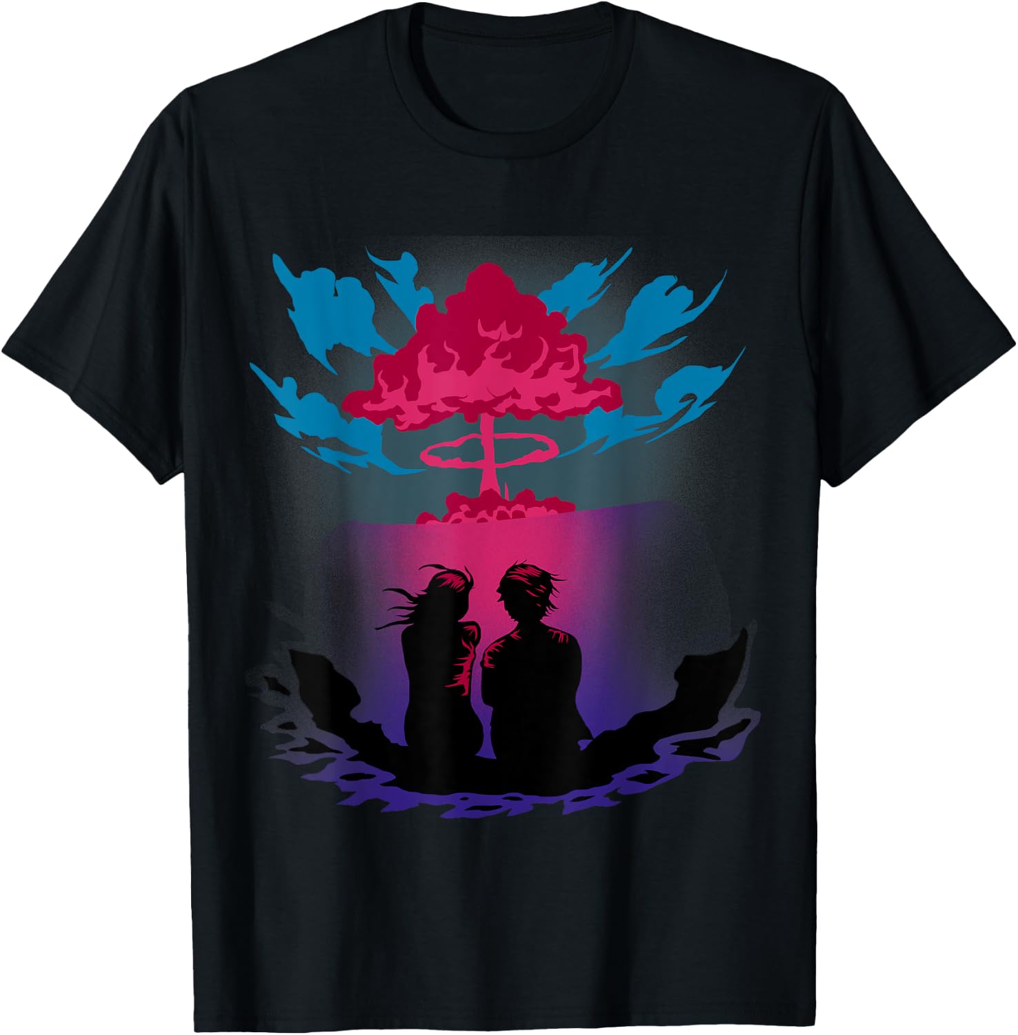 Nuke Atom Bomb Atomic Love Couple Fallout Hydrogen Gift T-Shirt - T-Shirt | Black