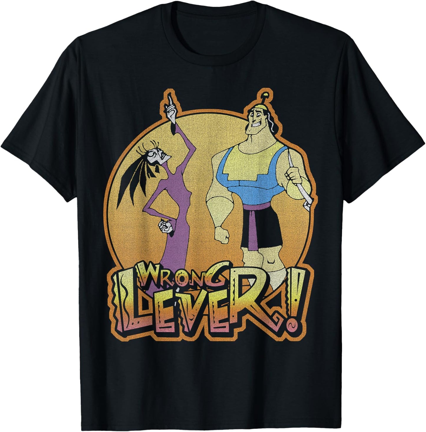 Disney Emperors New Groove Kronk and ESMA Wrong Lever T-Shirt - T-Shirt | Black