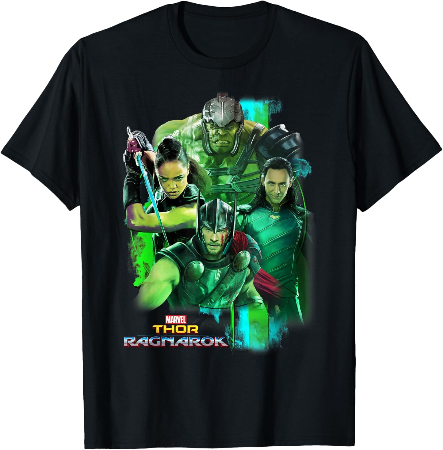 Marvel Thor Ragnarok Loki Hulk Valkyrie Team Graphic T-Shirt - T-Shirt | Black