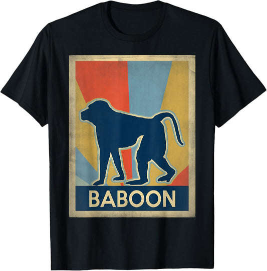 Vintage Style baboon T-Shirt - T-Shirt | Black