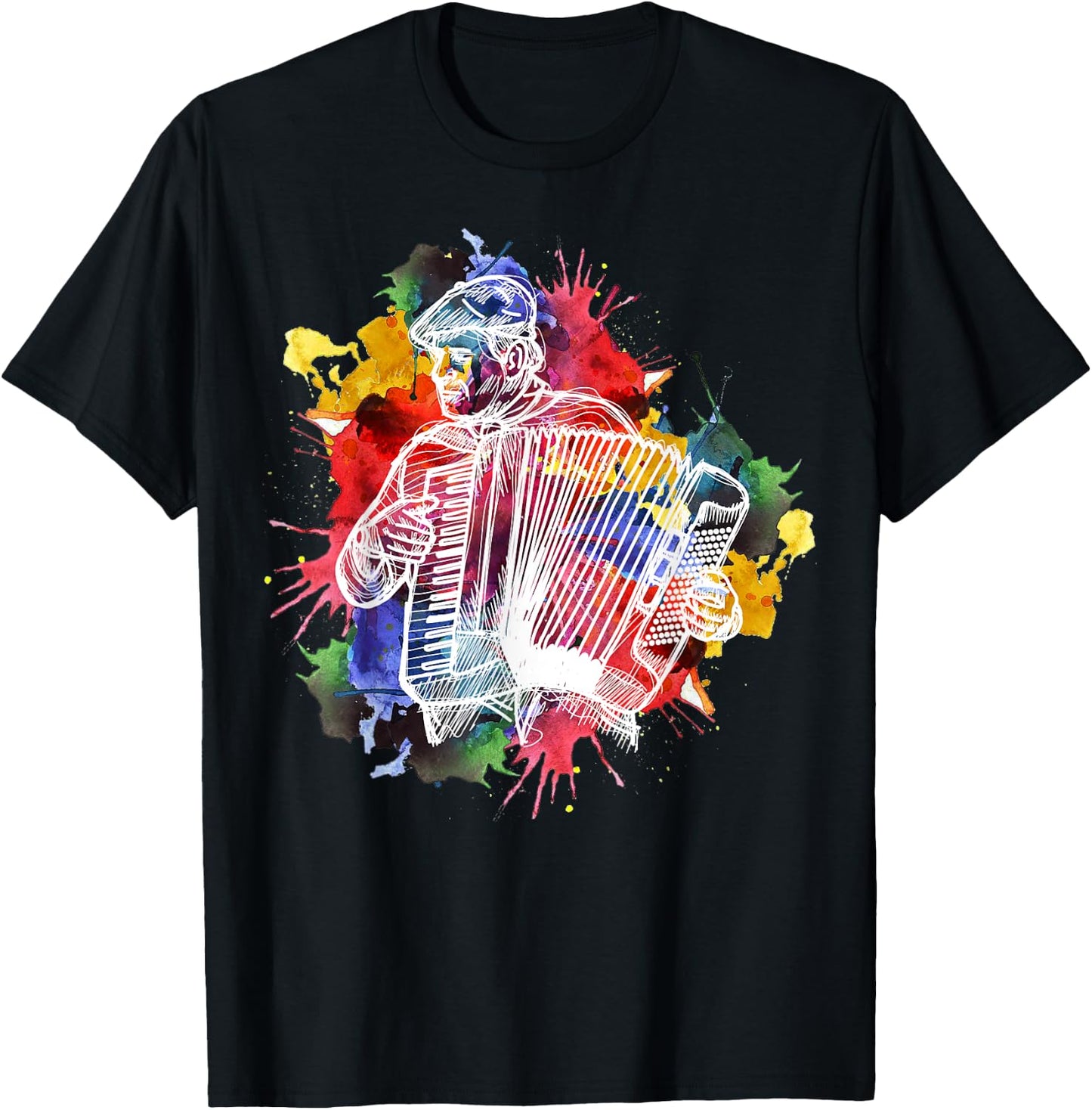 Accordion Player Musician Gift T-Shirt - T-Shirt | Black