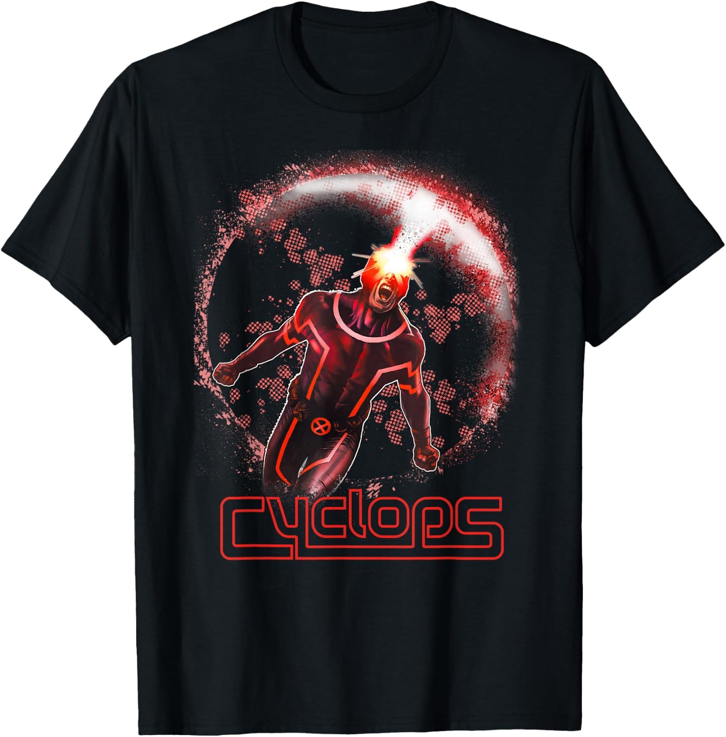 Marvel X-Men Cyclops Optic Blast Circle Graphic T-Shirt - T-Shirt | Black