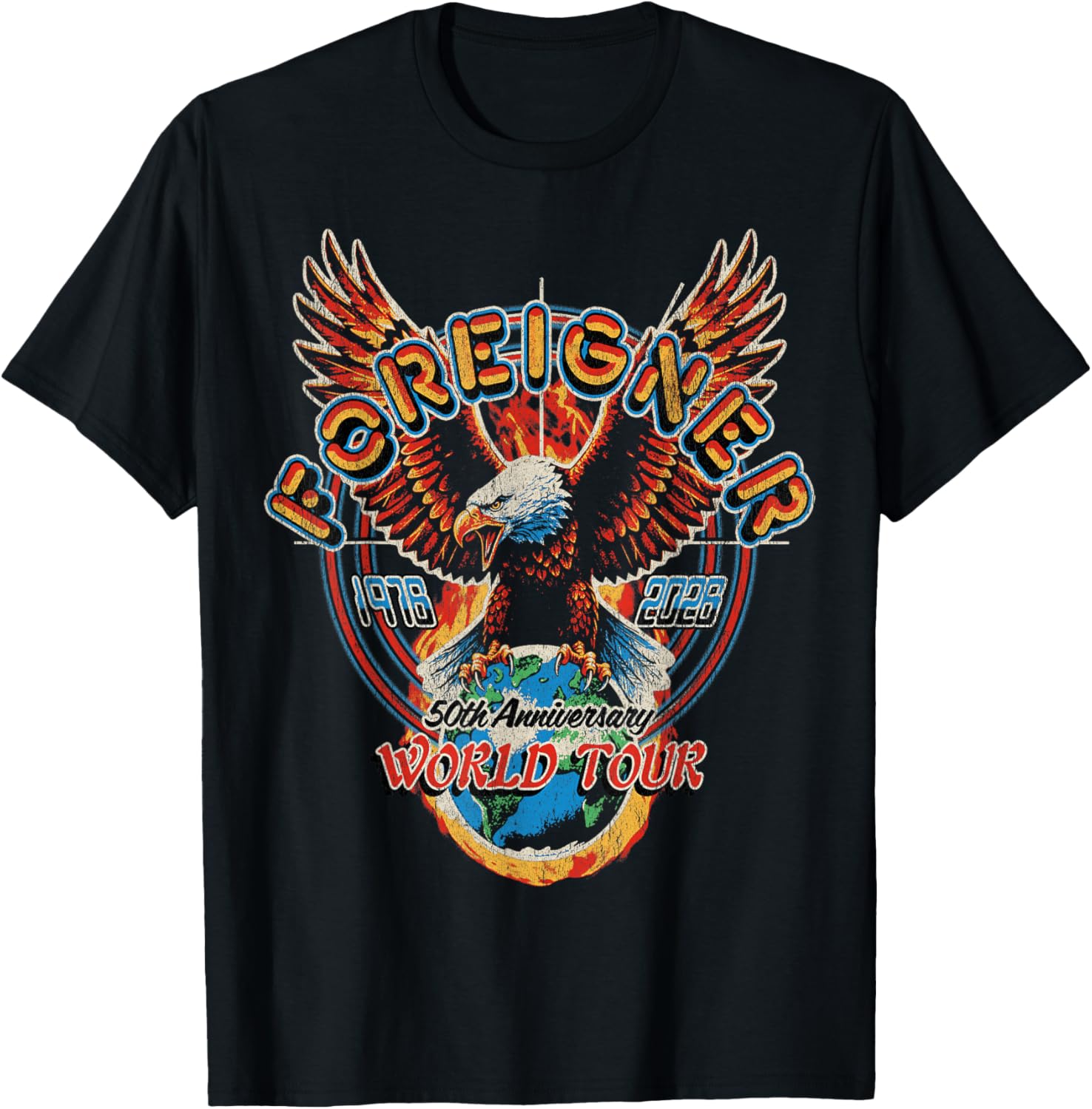 Foreigner 50th Anniversary Tour T-Shirt - T-Shirt | Black