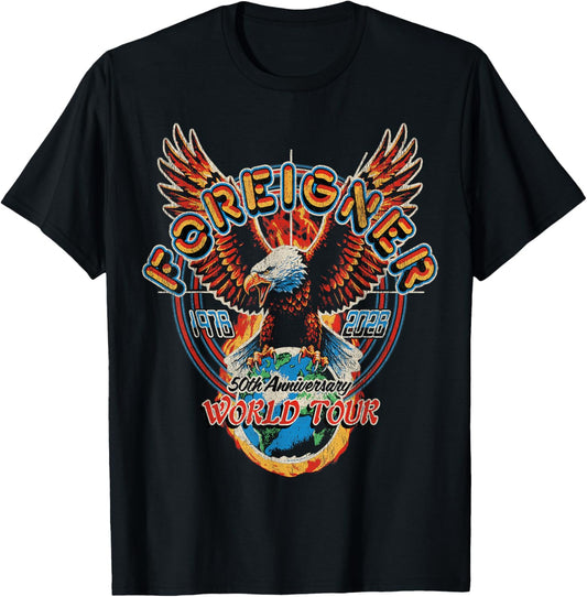 Foreigner 50th Anniversary Tour T-Shirt - T-Shirt | Black