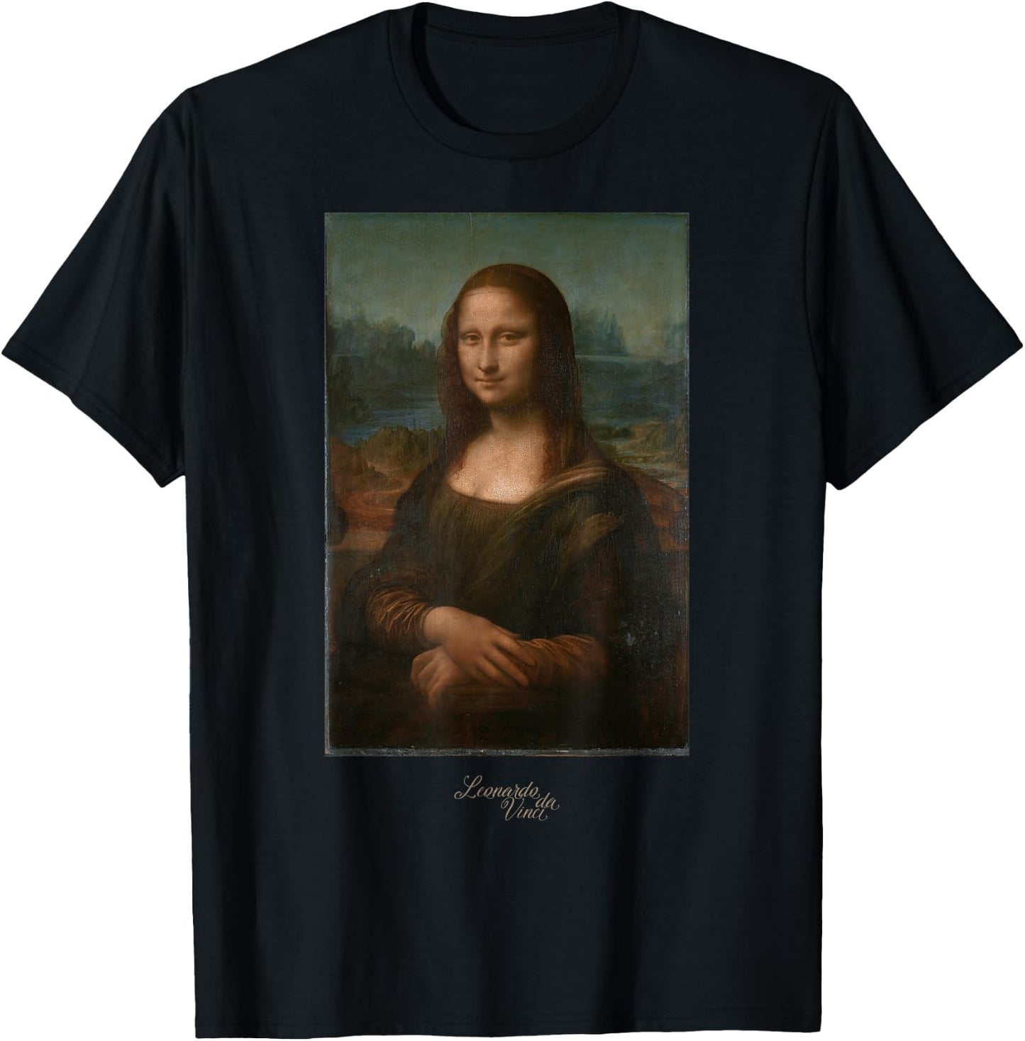 Leonardo da Vinci Mona Lisa Painting Art Teacher Gift Outfit T-Shirt - T-Shirt | Black