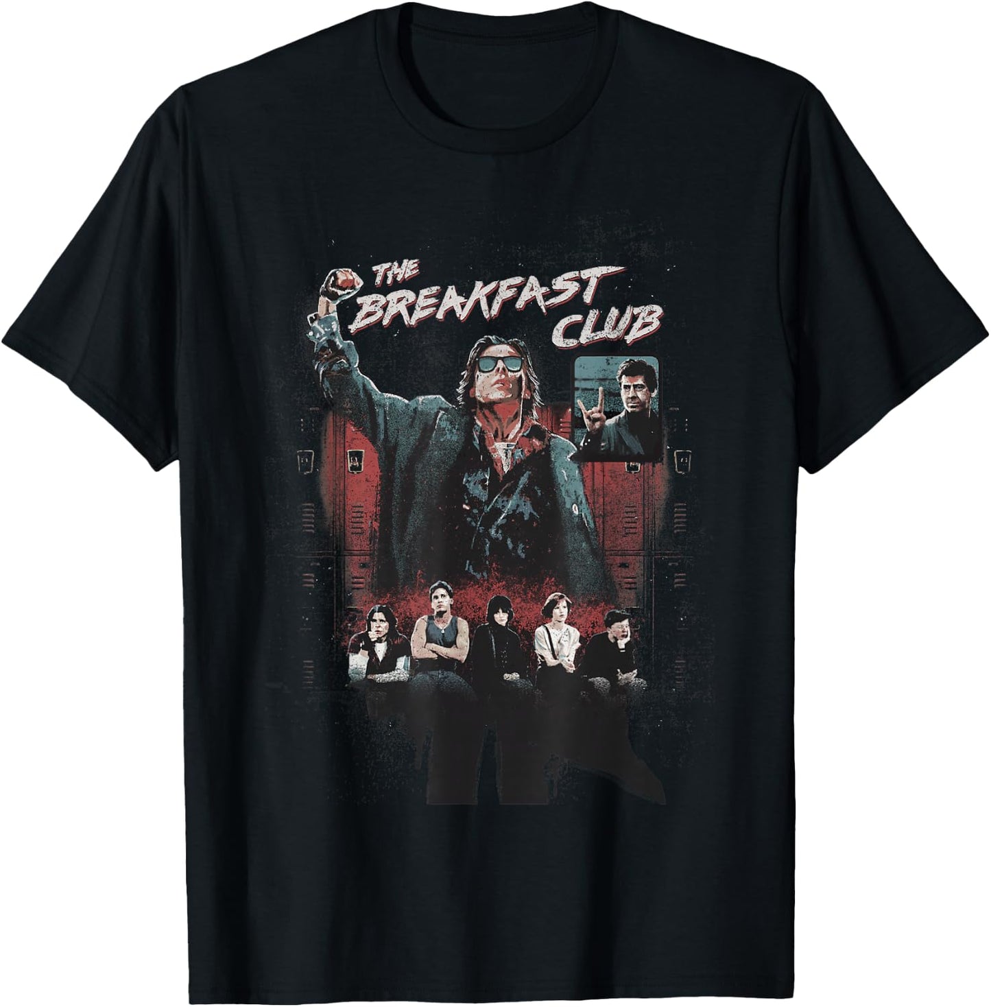 Breakfast Club Vintage Main Cast Logo Graphic T-Shirt - T-Shirt | Black