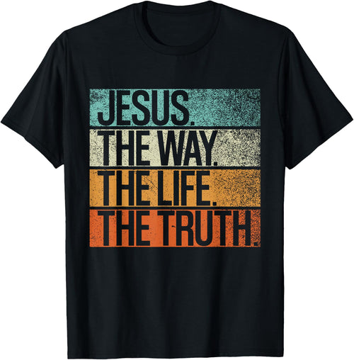 Retro Jesus, Way. Truth. Life. Vintage Christian Shirt