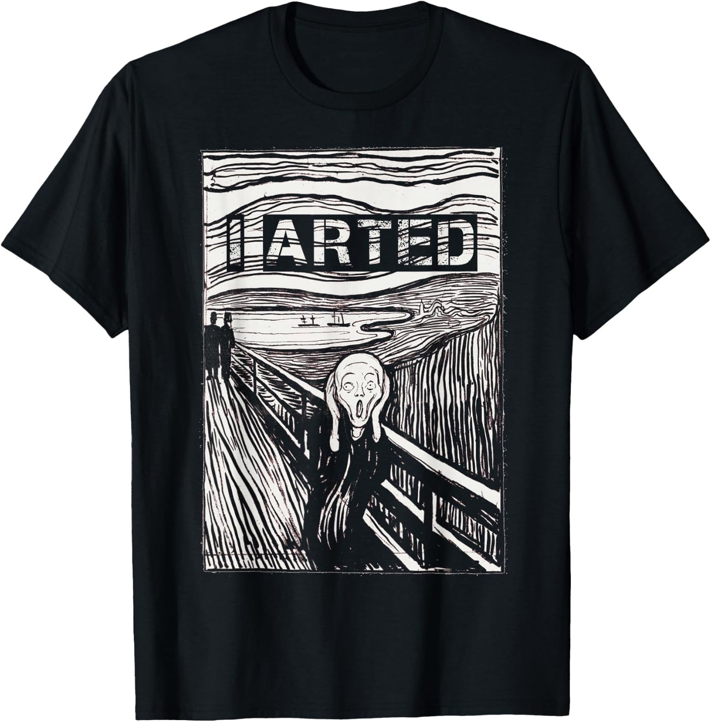 I Arted Artist Art Teacher Funny Painter Gift The Scream T-Shirt - T-Shirt | Black