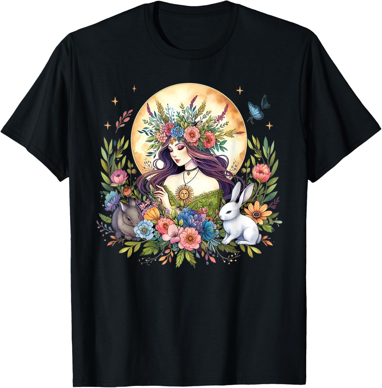 Ostara Goddess Spring Festival Equinox Pagan Ostara Vibes T-Shirt - T-Shirt | Black
