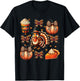 Turkey Drinking Coffee Bow Thanksgiving Turkey Day T-Shirt - T-Shirt | Black