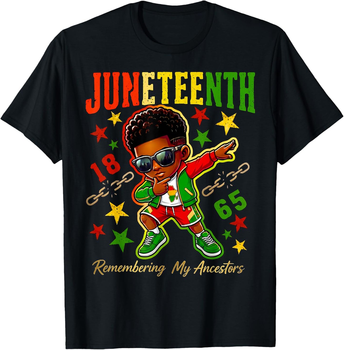 Juneteenth Remembering My Ancestors African American Boys T-Shirt - T-Shirt | Black