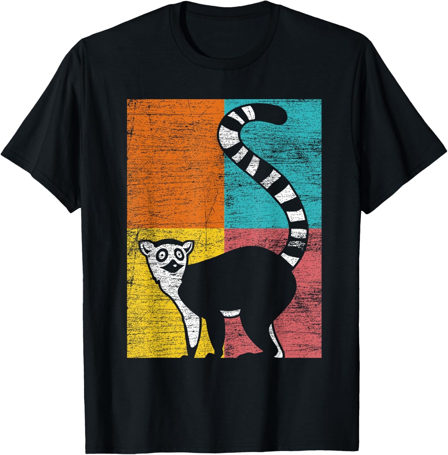Madagascar Monkey Animal Lemur T-Shirt - T-Shirt | Black