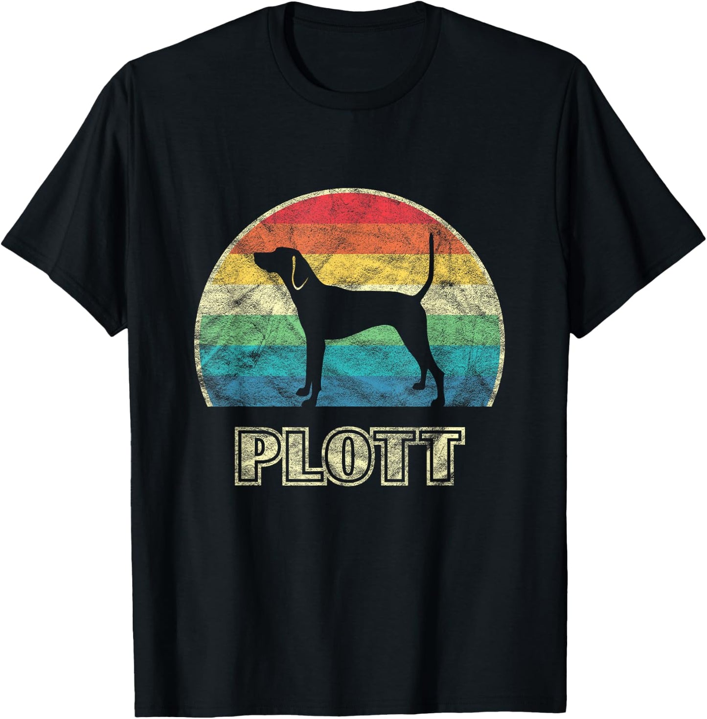 Plott Hound Vintage Style Dog T-Shirt - T-Shirt | Black