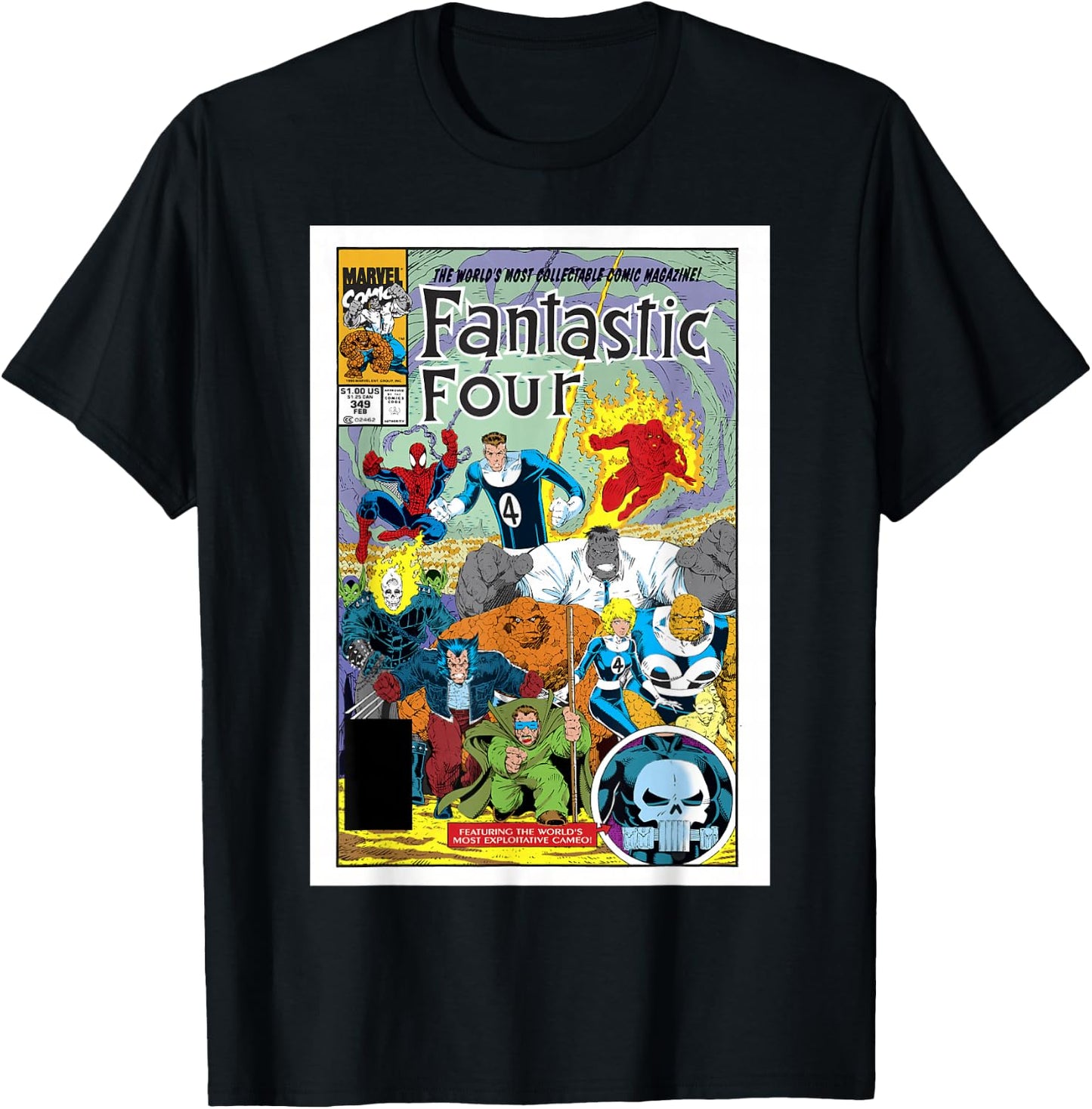 Marvel Exclusive Fantastic Four Vintage Comic Book Cover Small T-Shirt - T-Shirt | Black