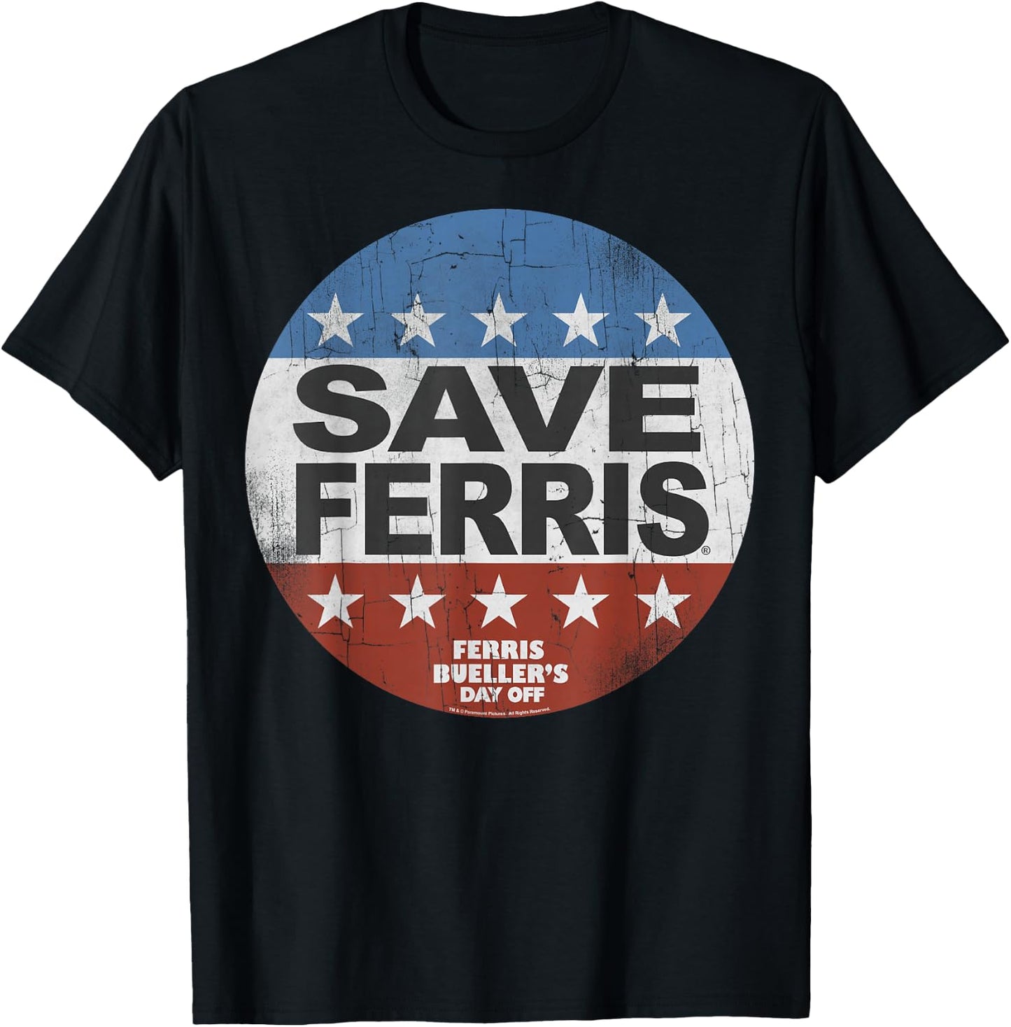 Ferris Bueller's Day Off Save Ferris Presidential Vote Logo T-Shirt - T-Shirt | Black