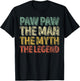 Paw Paw The Man The Myth The Legend Shirt Christmas Gift T-Shirt - T-Shirt | Black