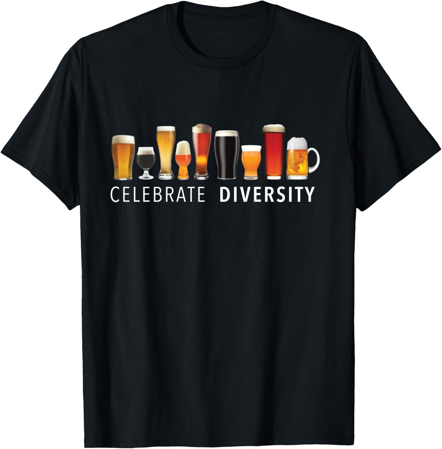 Celebrate Diversity Craft Beer Drinking T-Shirt - T-Shirt | Black