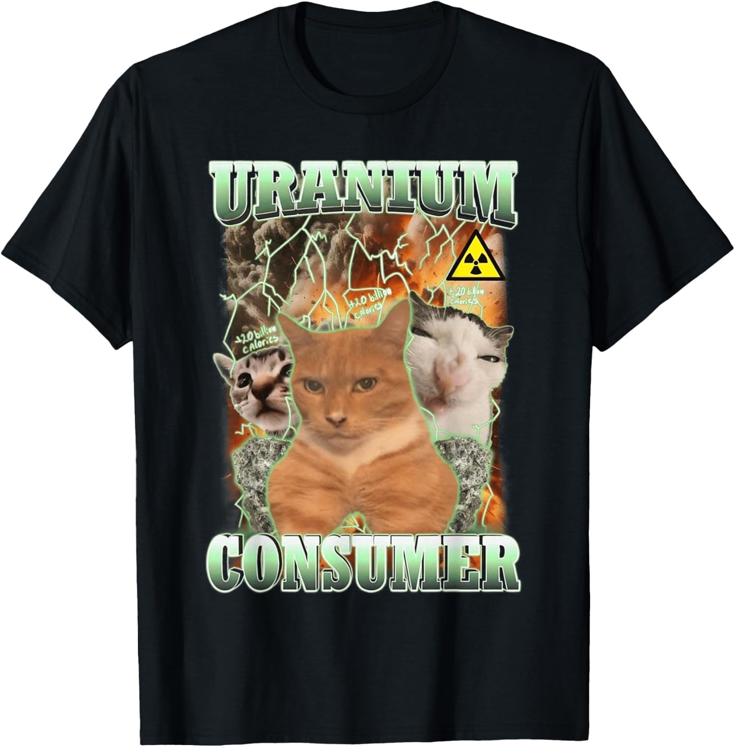 Uranium Consumer Cat Funny T-Shirt - T-Shirt | Black