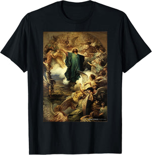 Jesus Christ Ascension Gustave Dore Heaven Angels T-Shirt - T-Shirt | Black