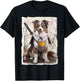 Samurai Australian Shepherd Dog Japanese Vintage Art Gift T-Shirt - T-Shirt | Black