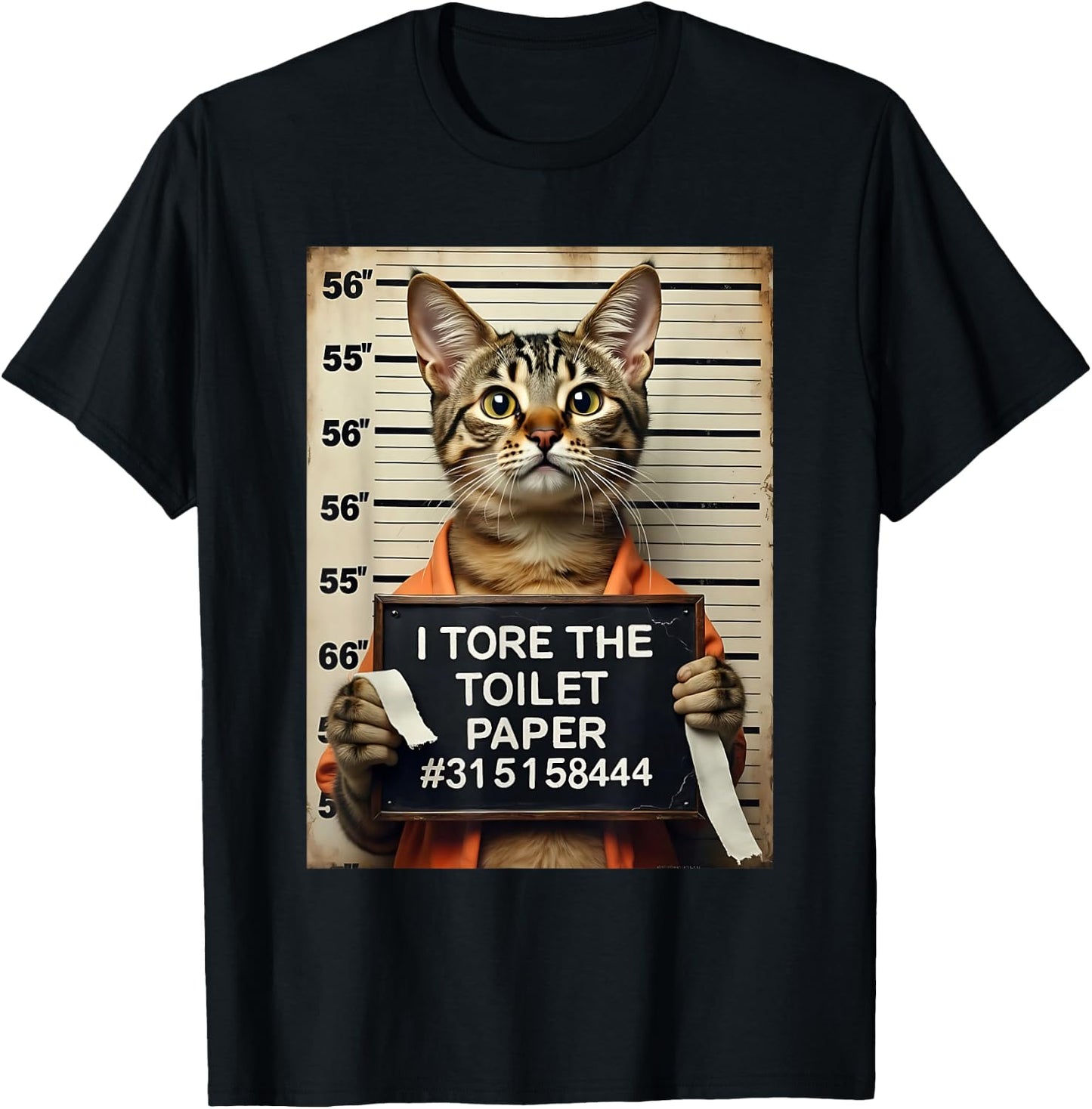 Roaring Bad Cat I Tore The Toilet Paper T-Shirt - T-Shirt | Black