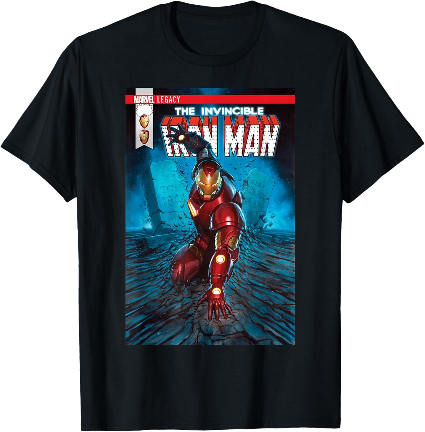 Marvel Iron Man Shock Legacy Comic Cover Graphic T-Shirt - T-Shirt | Black