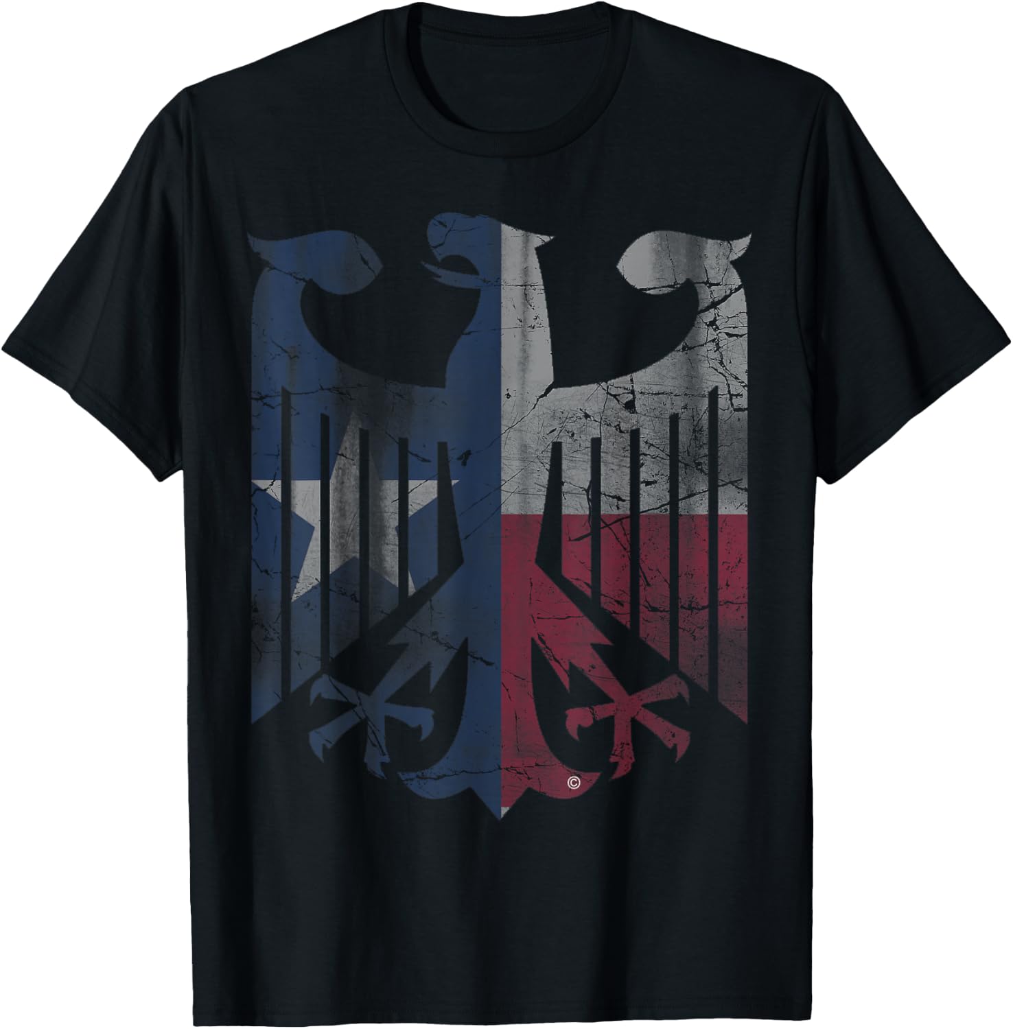 Texas Flag German American Germany Eagle Texan Deutschland T-Shirt - T-Shirt | Black