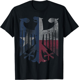 Texas Flag German American Germany Eagle Texan Deutschland T-Shirt - T-Shirt | Black